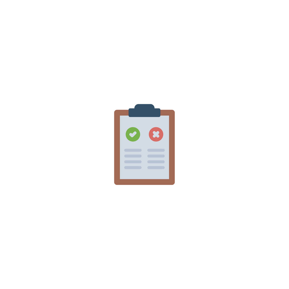 Animatie foto van een checklist van voor- en nadelen