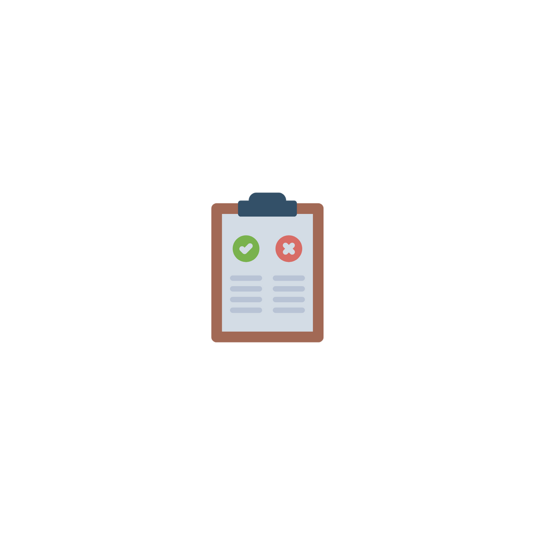 Animatie foto van een checklist van voor- en nadelen